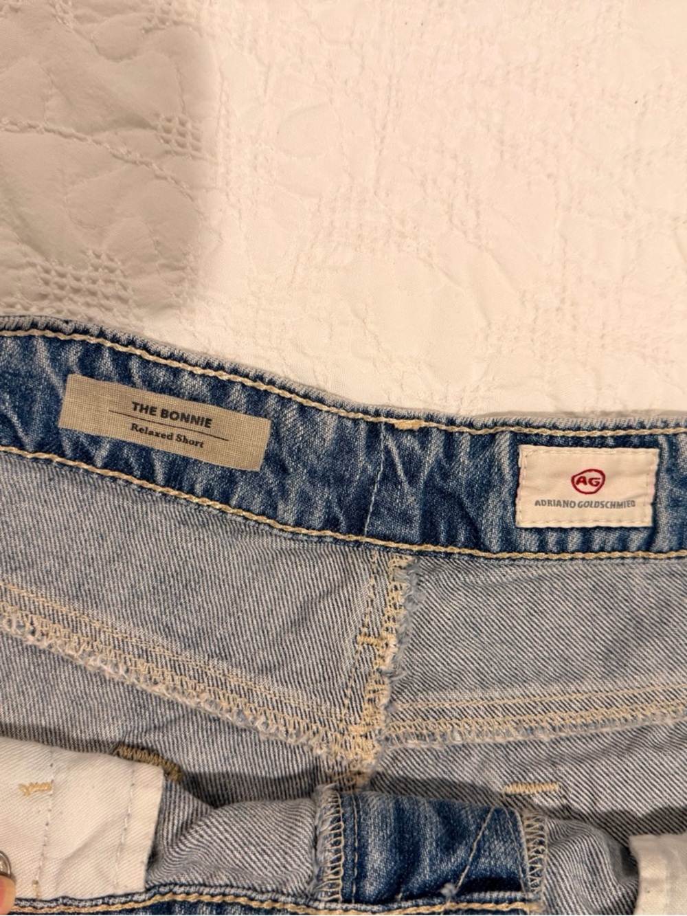 AG Adriano Goldschmied Distressed Light Blue Denim Cutoff Shorts - Picture 2 of 4